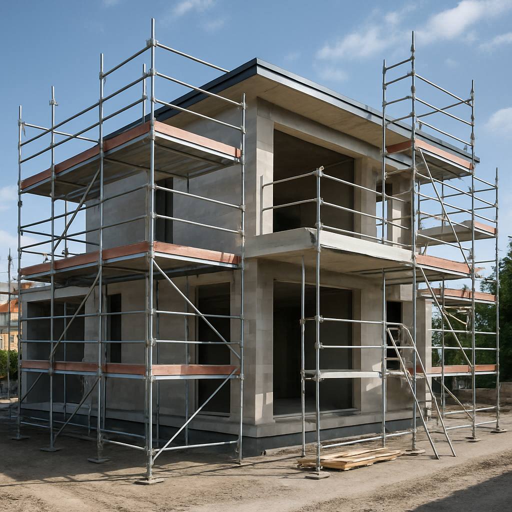Chantier de maison individuelle moderne