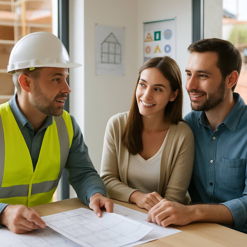 Constructeur discutant avec client